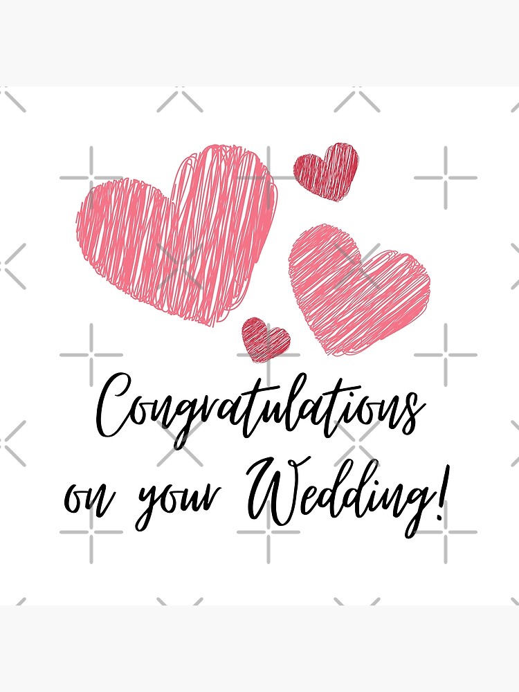 Congratulations on Your Wedding Day Card. Red Heart Wedding Card.