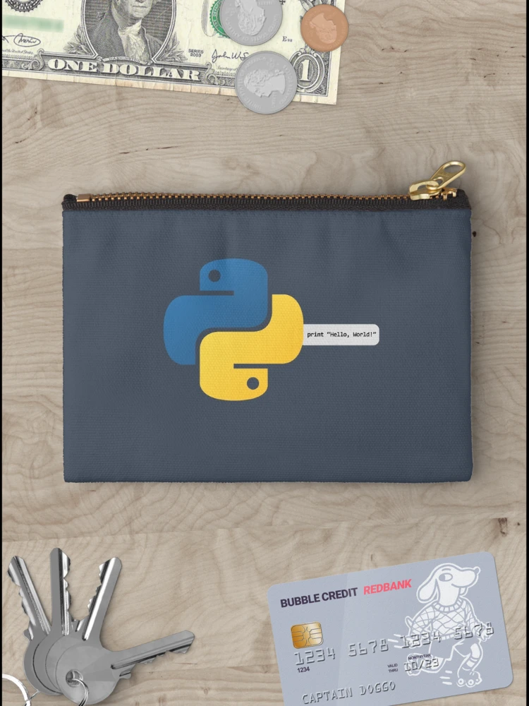 Thumbnail 3 of 4, Zipper Pouch, Python hello, world! program designed and sold by xd4rker.