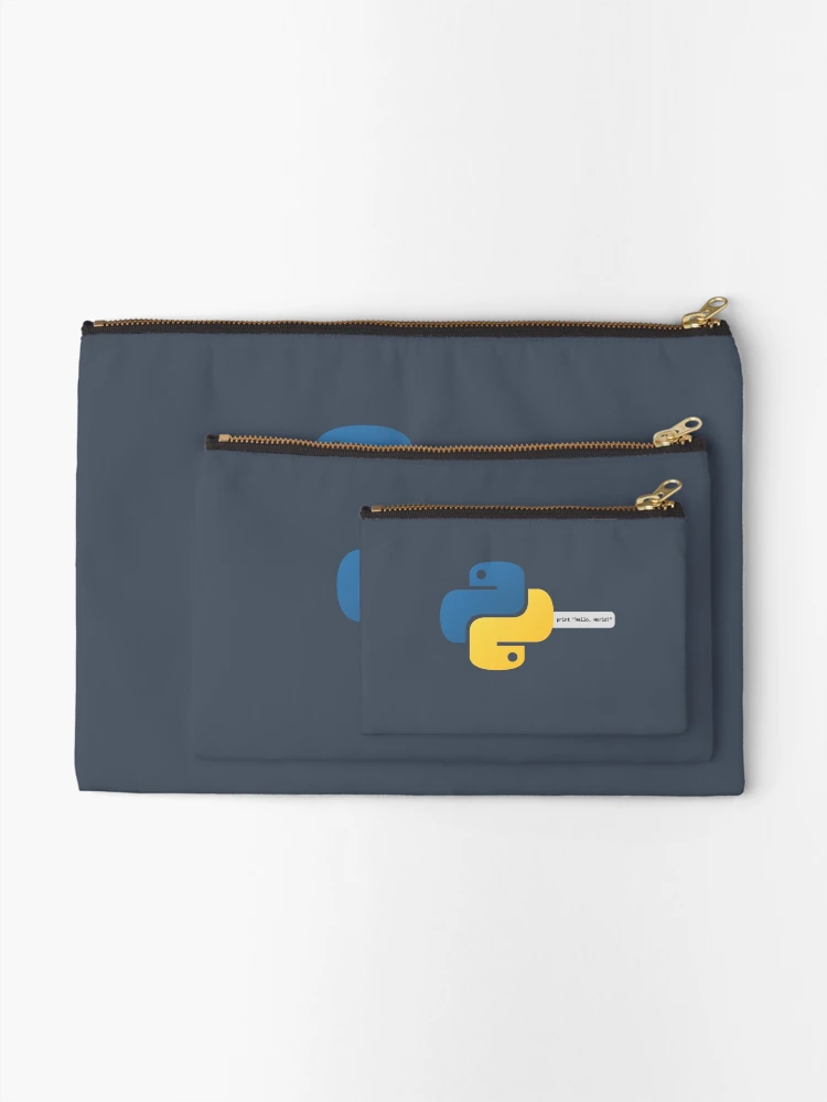 Thumbnail 2 of 4, Zipper Pouch, Python hello, world! program designed and sold by xd4rker.