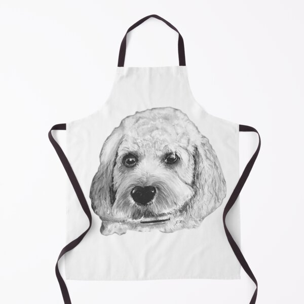 Item preview, Cavapoo dog, hand painted, white pillows and accessories designed and sold by Jennifer Morcom.