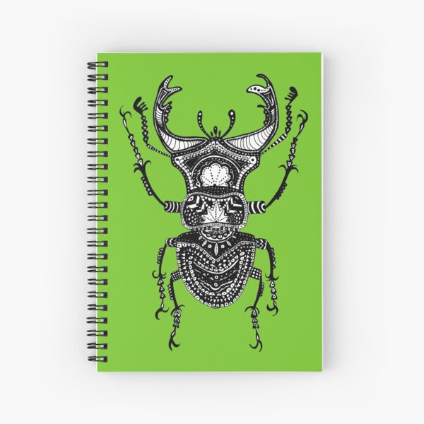 Green Stag Beetle Spiral Notebook