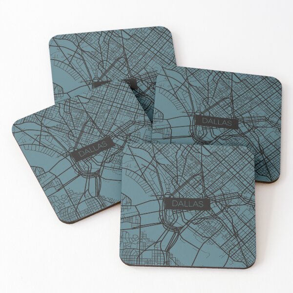 Item preview, Dallas Street Map Black and Blue designed and sold by HelloGentry.