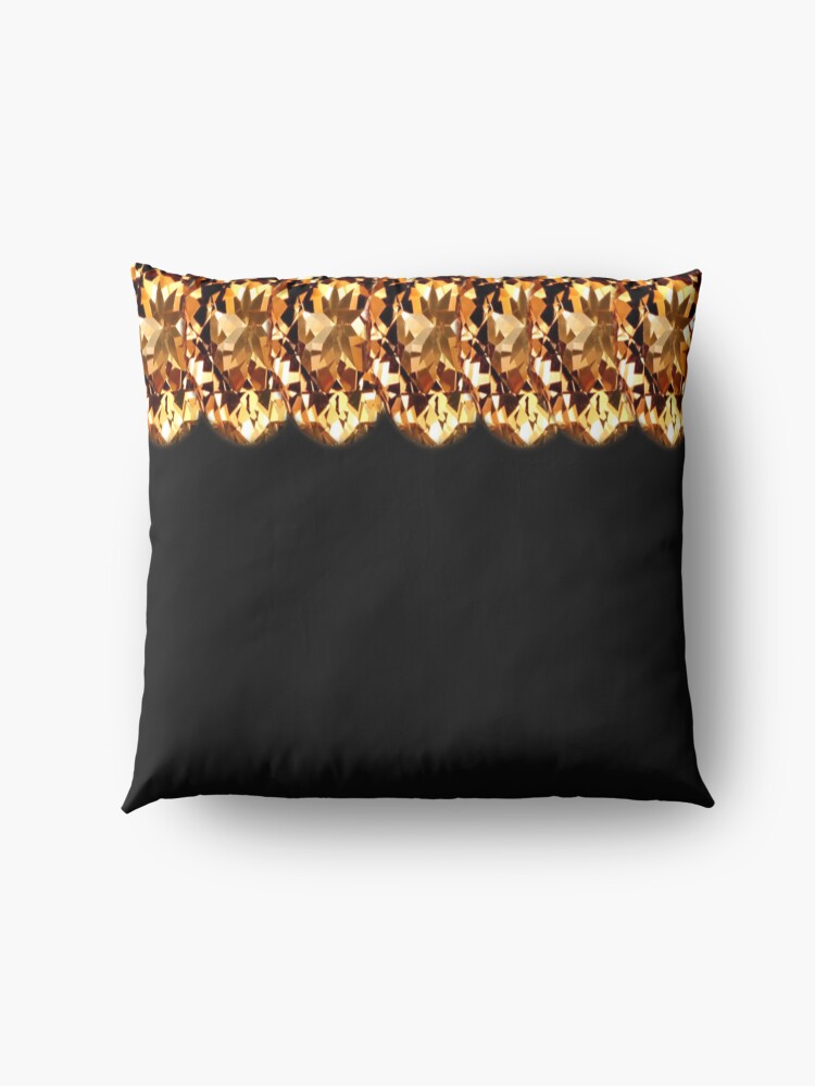 Alternate view of Gorgeous-Gold top design and black print Floor Pillow