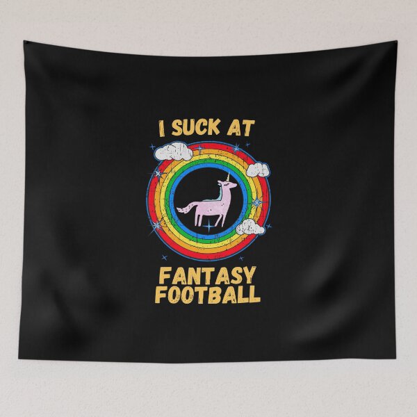 Item preview, I Suck at Fantasy Football Unicorn Rainbow Loser designed and sold by Emerg-Apparel.