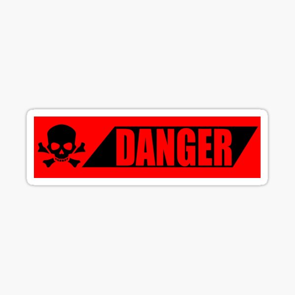 "Red Box warning sign Danger Warning Sign Essential " Sticker for