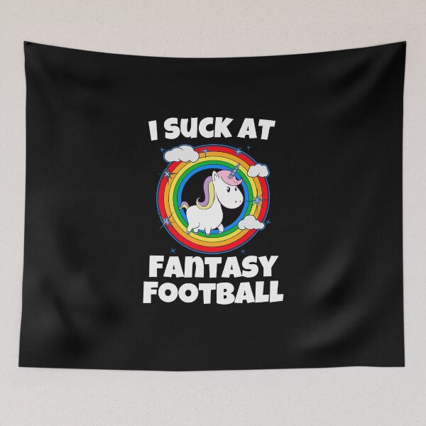 Item preview, I Suck at Fantasy Football Unicorn Rainbow Loser designed and sold by Emerg-Apparel.