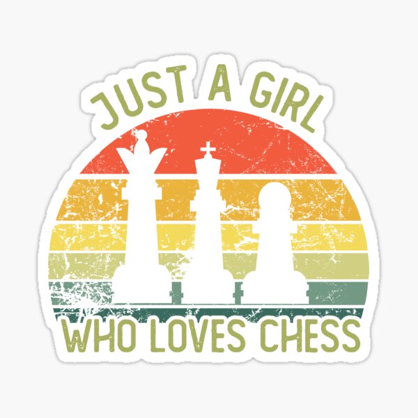 Vintage just a girl who loves chess Sticker