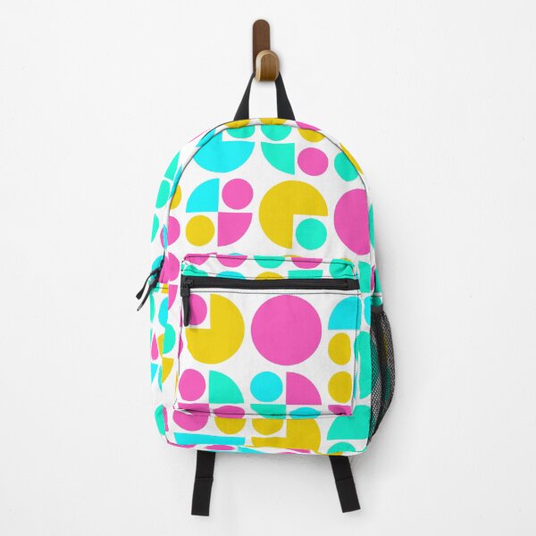 Item preview, Geometric shapes in bright neon color palette in repeated asymmetrical pattern designed and sold by acidmit.