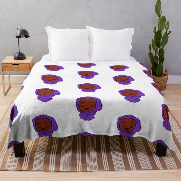 Item preview, Dalilah Black girl purple hijab smile - Sun-kissed cuties hijab designed and sold by SallayCaulker.