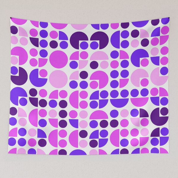 Item preview, Geometric shapes in repeated asymmetrical pattern in bright neon color palette designed and sold by acidmit.