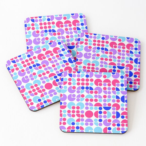 Item preview, Repeated asymmetrical pattern with geometric shapes in bright neon color palette designed and sold by acidmit.
