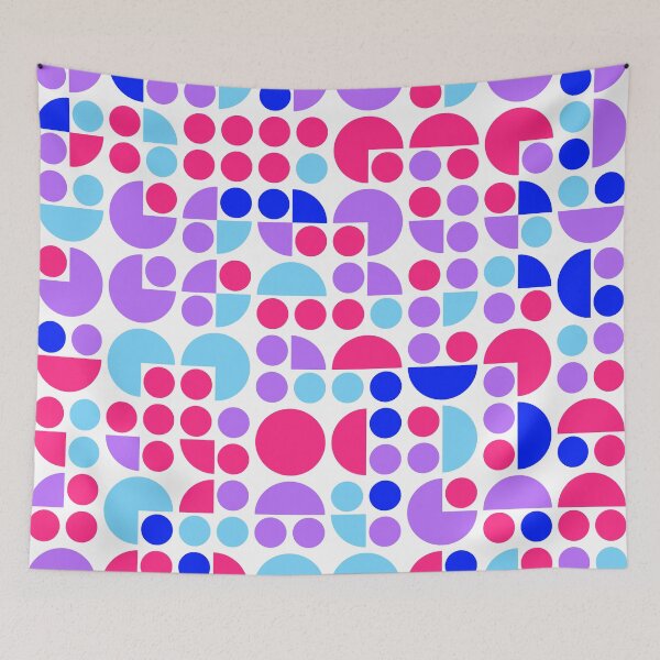 Item preview, Repeated asymmetrical pattern with geometric shapes in bright neon color palette designed and sold by acidmit.