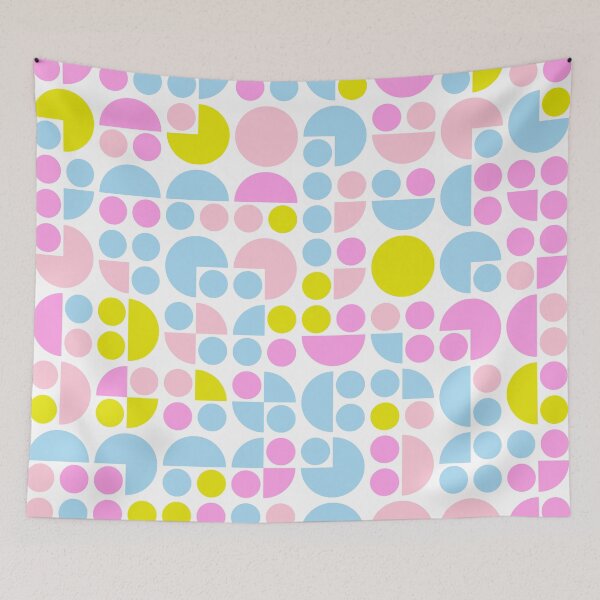 Item preview, Repeated asymmetrical pattern in bright neon color palette with geometric shapes designed and sold by acidmit.