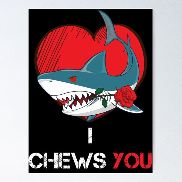 Item preview, I Chews You Shark Cupid With Rose Sharks Valentines Day Gift Funny Proposal designed and sold by WhiteTears.