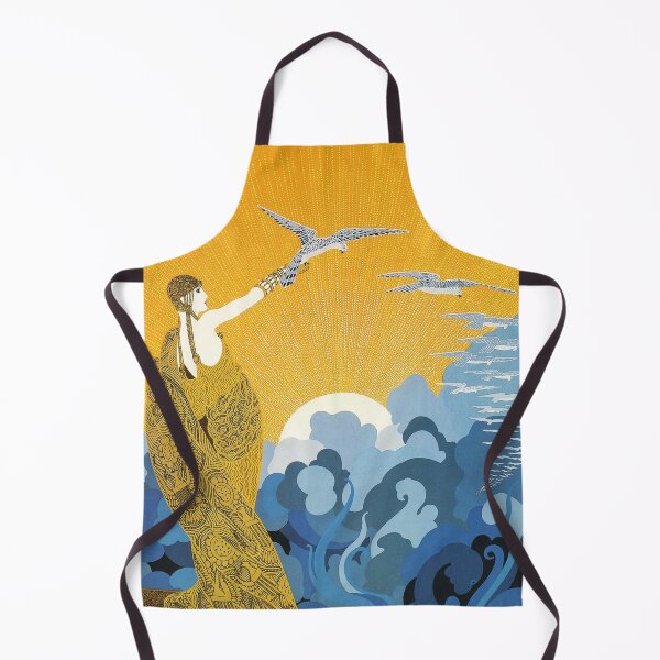 Item preview, Art Deco era fashion, woman with birds and ocean designed and sold by Glimmersmith.