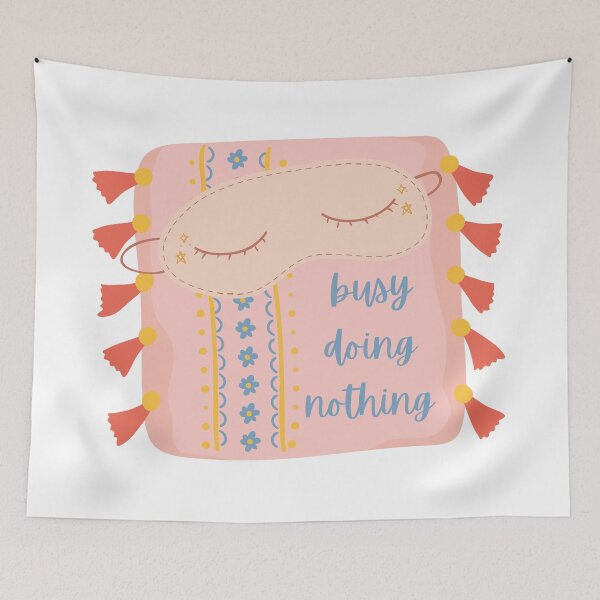 Item preview, Busy Doing Nothing Lockdown Chronicles Funny Quarantine Cushion Graphic designed and sold by Dani Mullins.