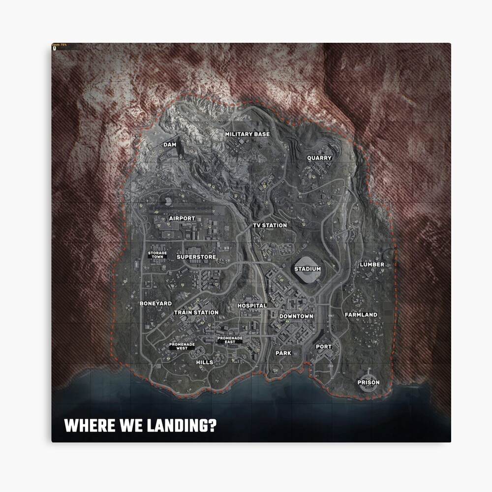 Simple Warzone Map Poster Art Board Print By Bangerwear Redbubble