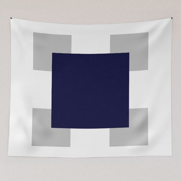 Item preview, Navy Blue Silver Gray Overlapping Squares designed and sold by rewstudio.