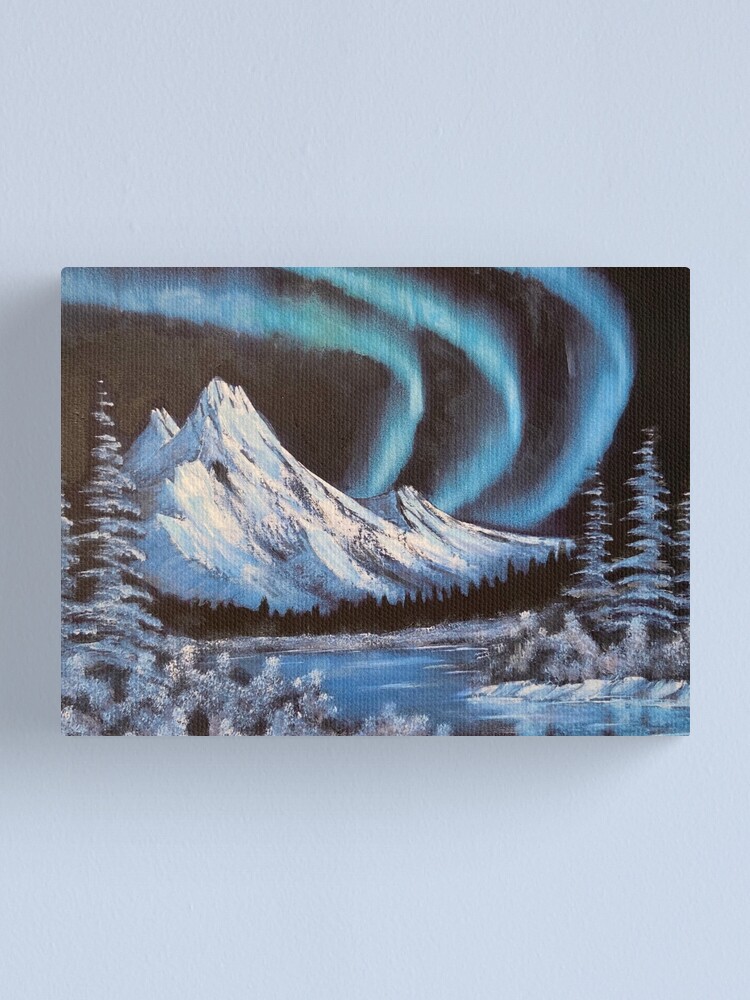 Bob Ross Northern Lights style Painting Canvas Print