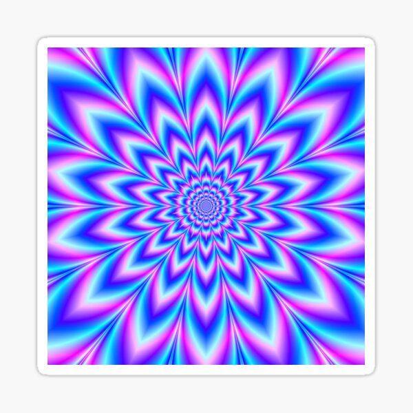 Star Flower in Blue and Pink Sticker