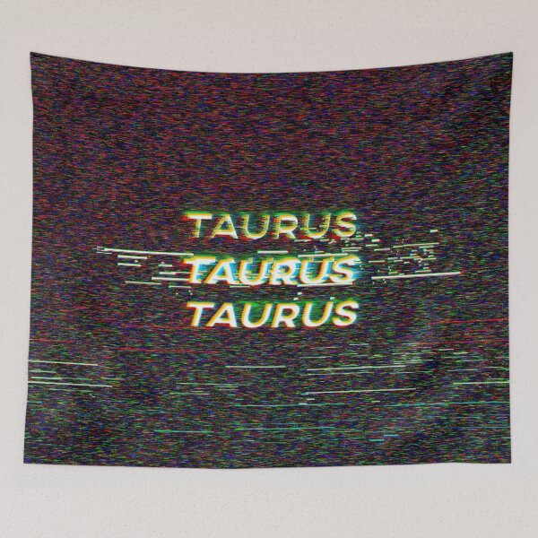 Item preview, Futuristic Taurus Zodiac Sign Text with a Glitch & Noise designed and sold by Cefani Musk.