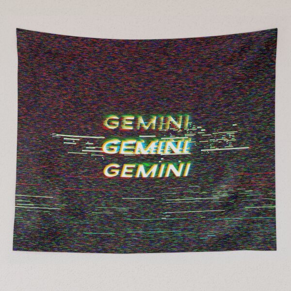 Item preview, Futuristic Gemini Zodiac Sign Text with a Glitch & Noise designed and sold by Cefani Musk.