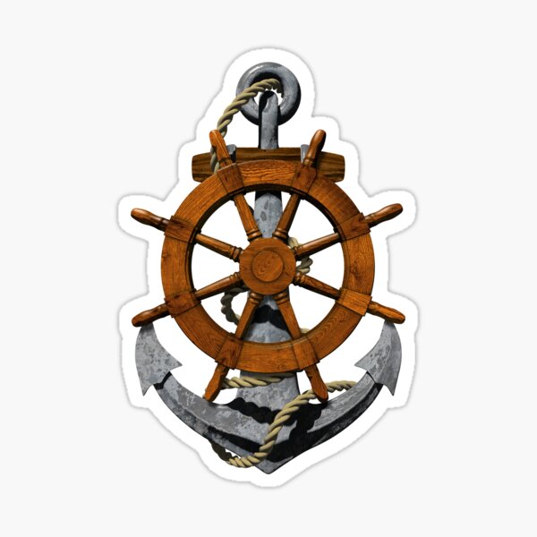 Item preview, Nautical Ships Wheel And Anchor designed and sold by BailoutIsland.