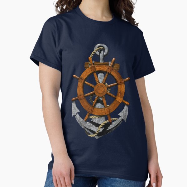 Item preview, Nautical Ships Wheel And Anchor designed and sold by BailoutIsland.