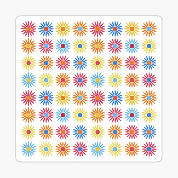 Item preview, Vector seamless patterns with colorful flowers on white designed and sold by linagaiaart.
