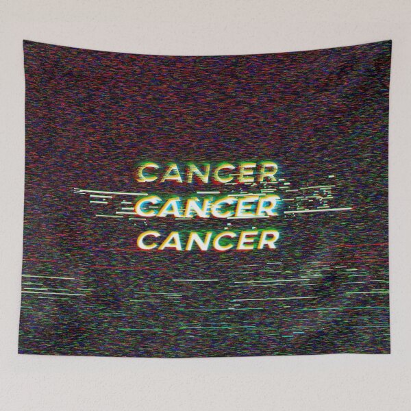 Item preview, Futuristic Cancer Zodiac Sign Text with a Glitch & Noise designed and sold by Cefani Musk.