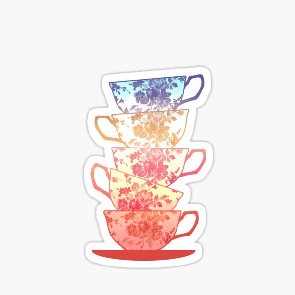 Alice Tea Cups Pack Sticker for Sale by designbykaitlin