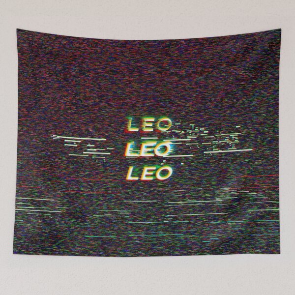 Item preview, Futuristic Leo Zodiac Sign Text with a Glitch & Noise designed and sold by Cefani Musk.