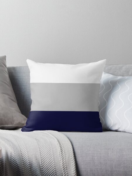 Item preview, Three Color Stripes Navy Blue Silver Gray And White designed and sold by rewstudio.
