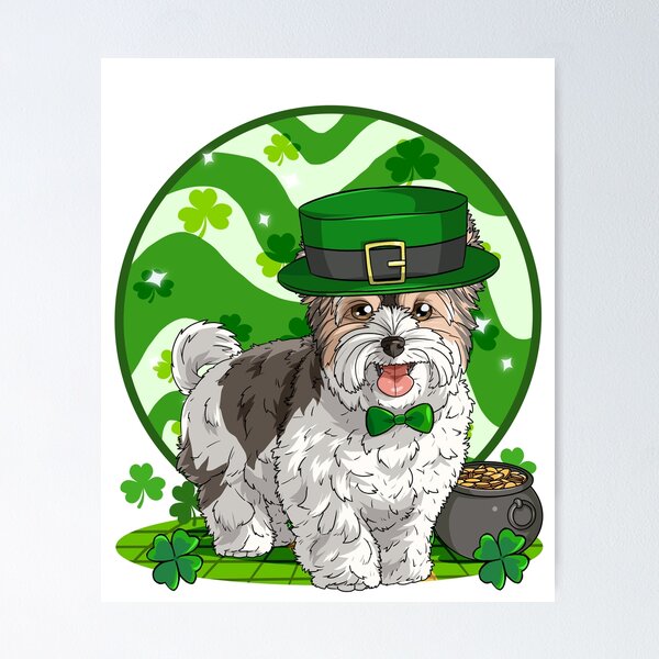 Item preview, Biewer Terrier Dog Leprechaun St. Patricks Day  designed and sold by Nosek1ng.
