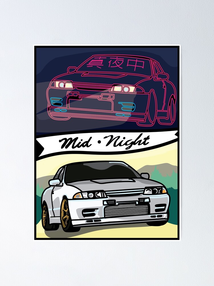 R33 Skyline Midnight Club JDM Car Poster