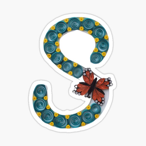 Paper Quilling S Monogram With Butterfly Sticker