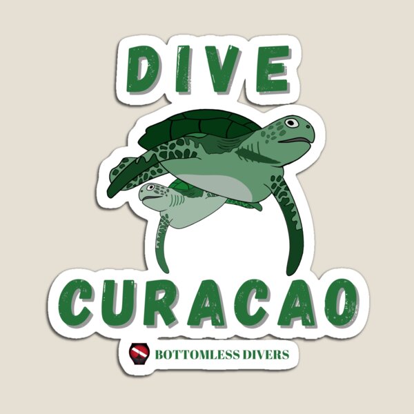 Item preview, Dive Curacao Turtles with Green Font designed and sold by BottomlessDiver.
