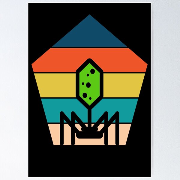 Item preview, 80s ROCK RETRO POLYGON SUNSET PHAGE BACTERIOPHAGE designed and sold by Hippiesole.
