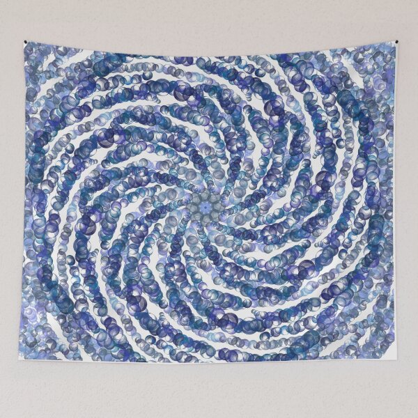 Item preview, Blue spiral bubbles abstract pattern designed and sold by Diane Hunter Art.
