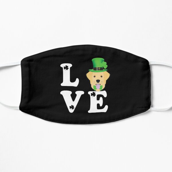 Golden Retriever Funny St Patrick's Day Irish Flat Mask