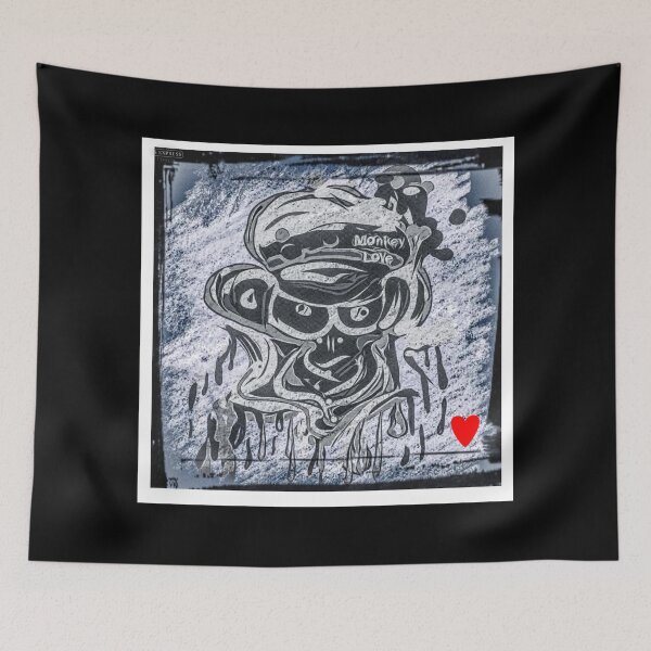 Item preview, monkey love heartbeat designed and sold by vibeno1.