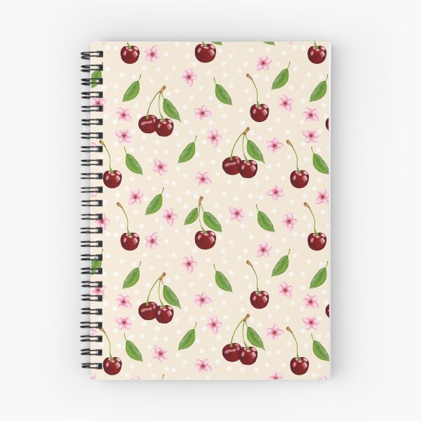 Item preview, Cherries and flowers seamless pattern designed and sold by PurrfectCorner.