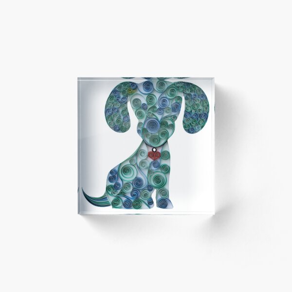 Paper Quilling Dog Acrylic Block
