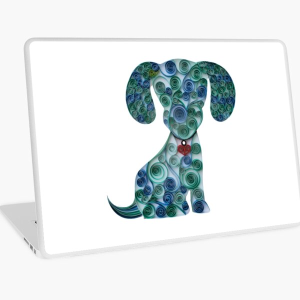 Paper Quilling Dog Laptop Skin