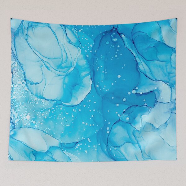 Item preview, Iceberg Dreams Blue Abstract 521 Alcohol Ink Painting by Herzart similar to watercolor designed and sold by herzart.