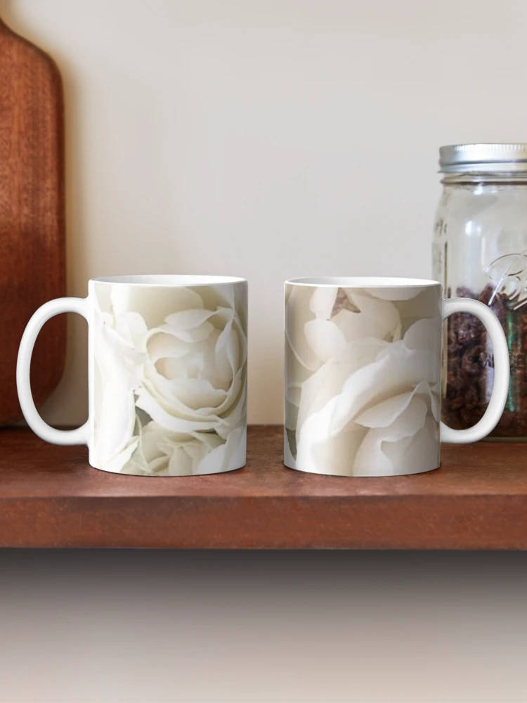 Thumbnail 2 of 6, Coffee Mug, White Roses designed and sold by KookDesignZ.