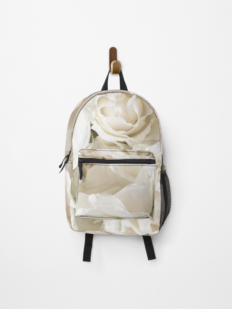 Thumbnail 1 of 3, Backpack, White Roses designed and sold by KookDesignZ.
