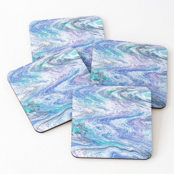 Item preview, Lilac, aqua and blue ocean waves abstract pattern  designed and sold by Diane Hunter Art.