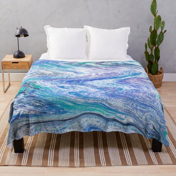 Item preview, Lilac, aqua and blue ocean waves abstract pattern designed and sold by Diane Hunter Art.