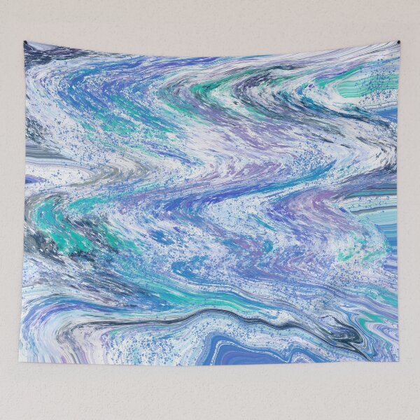 Item preview, Lilac, aqua and blue ocean waves abstract pattern  designed and sold by Diane Hunter Art.